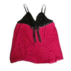 Amoureuse 4X 34/36 Babydoll Chemise Lingerie Cami Red Black Lace Sexy Bow‎